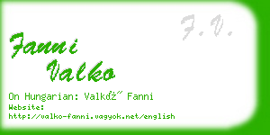fanni valko business card